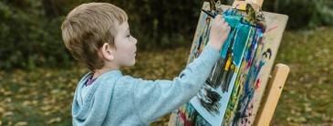 image of a young person painting 