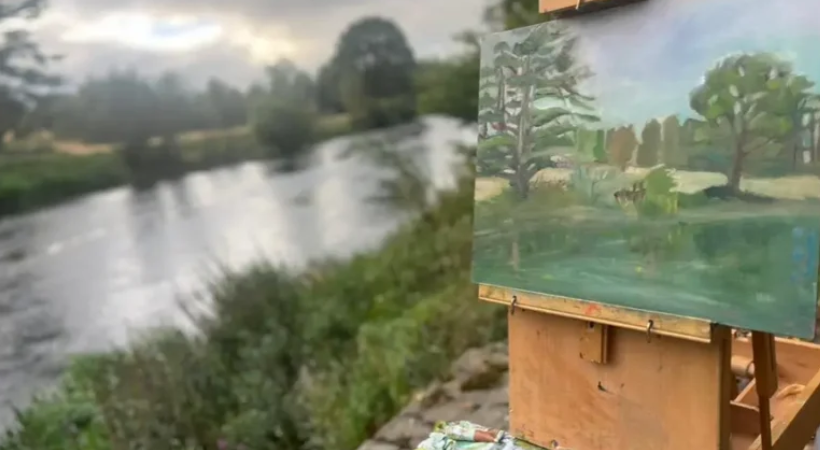 painting of a river