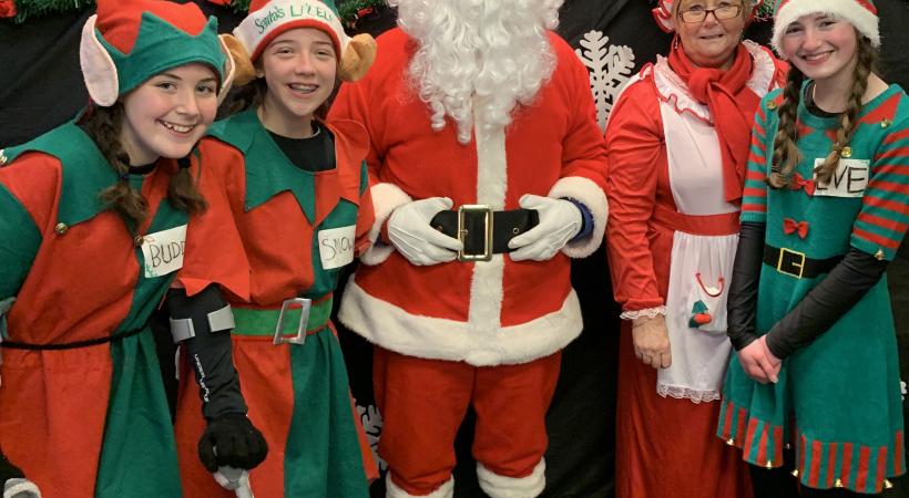 Santa with elves